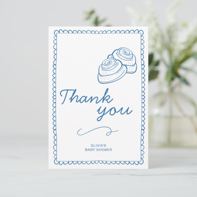Tarjeta De Agradecimiento Un bollo en la fosa rusa de Baby Shower (Anverso de pie)