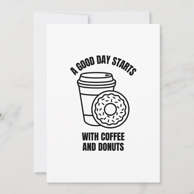 TARJETA DE AGRADECIMIENTO UN BUEN DÍA COMIENZA CON CAFÉ Y DONUTS (Anverso)
