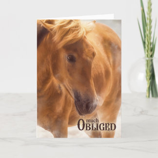 Tarjeta De Agradecimiento Un caballo muy obligado que ama a Occidente