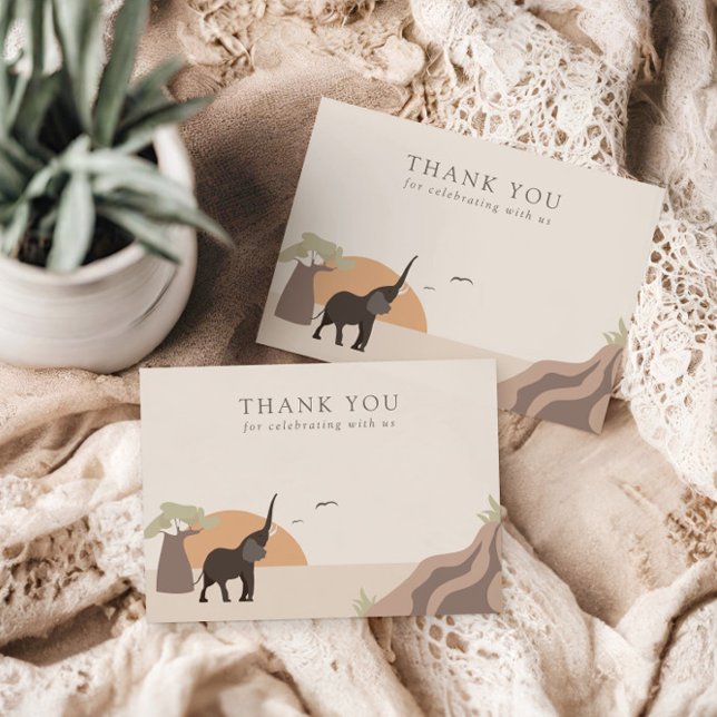 Tarjeta De Agradecimiento Un cacahuete | El Safari de la Selva Boho (Subido por el creador)