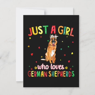 Tarjeta De Agradecimiento Un Chica que ama a los pastores alemanes