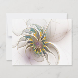 Tarjeta De Agradecimiento Un colorido ornamento fractal. Resumen Arte de flo