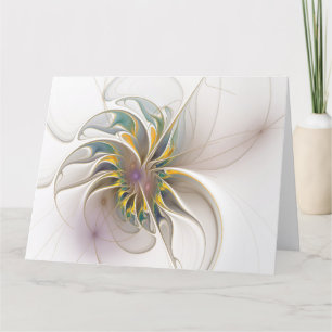 Tarjeta De Agradecimiento Un colorido ornamento fractal. Resumen Arte de flo