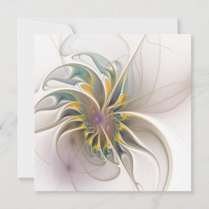 Tarjeta De Agradecimiento Un colorido ornamento fractal. Resumen Arte de flo