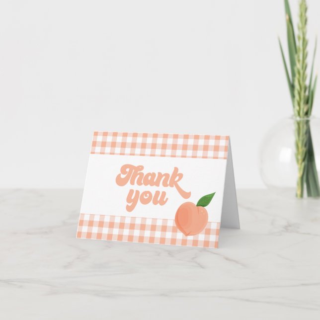 Tarjeta De Agradecimiento Un Cumpleaños de Melocotón Dulce (Anverso)