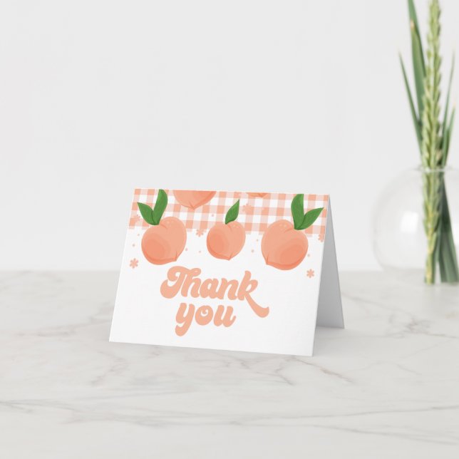 Tarjeta De Agradecimiento Un Cumpleaños de Melocotón Dulce (Anverso)