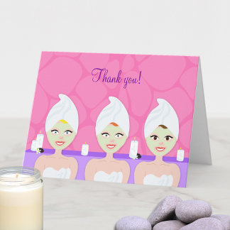 Tarjeta De Agradecimiento Un Día en la Fiesta de Spa Noche de Chicas Gracias