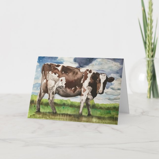 Tarjeta De Agradecimiento Un día en la vida de una vaca (Anverso)