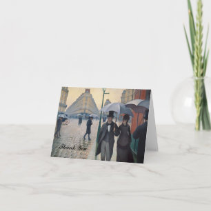 Tarjeta De Agradecimiento Un día lluvioso en París de Gustave Caillebotte