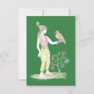 Tarjeta De Agradecimiento Un dibujo a lápices de colores de una mujer