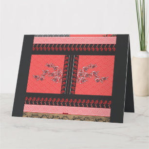 Tarjeta De Agradecimiento un diseño de papel pintado rojo y negro