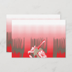 Tarjeta De Agradecimiento Un diseño gráfico vibrante presenta un patrón rojo