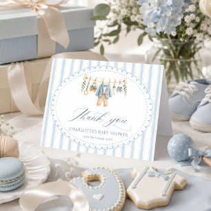 Tarjeta De Agradecimiento Un dulce bebé niño ropa baby shower gracias
