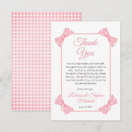 Tarjeta De Agradecimiento Un dulce bebé rosado se dobla Chica Baby Shower