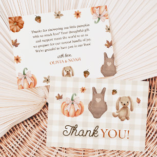 Tarjeta De Agradecimiento Un dulce calabaza Neutral Cae Baby Shower