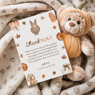 Tarjeta De Agradecimiento Un dulce calabaza Neutral Cae Baby Shower
