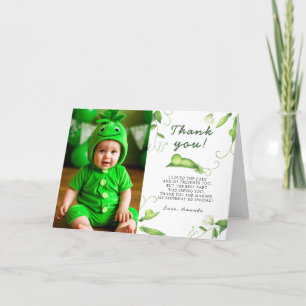 Tarjeta De Agradecimiento Un dulce guisante primer cumpleaños