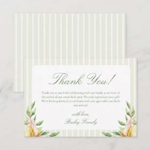Tarjeta De Agradecimiento Un dulce orejito Baby Shower Pastel Green