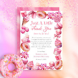 Tarjeta De Agradecimiento Un dulce pequeño bebé Chica de marco de caramelo B