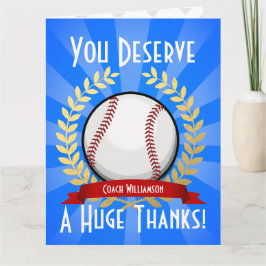 Tarjeta De Agradecimiento Un entrenador gigante de béisbol gracias