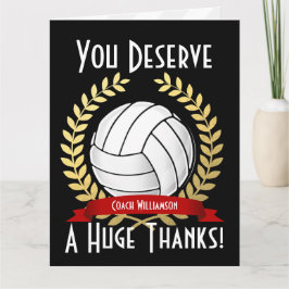 Tarjeta De Agradecimiento Un entrenador gigante de voleibol gracias