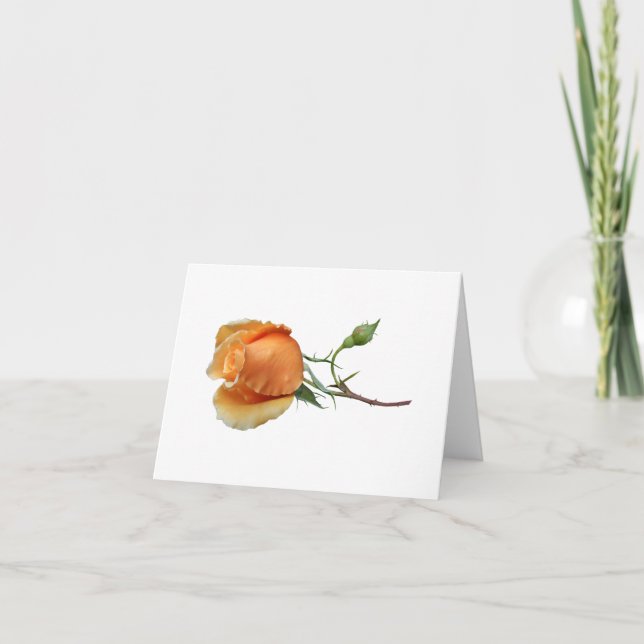 Tarjeta De Agradecimiento Un esqueje de rosa solo (Anverso)