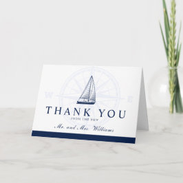Tarjeta De Agradecimiento Un estilo náutico del nuevo viaje le agradece