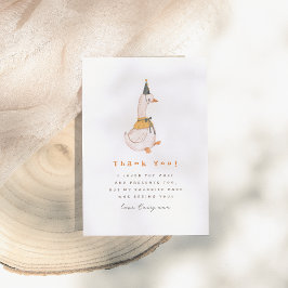 Tarjeta De Agradecimiento Un Fiesta del primer cumpleaños de Silly Goose