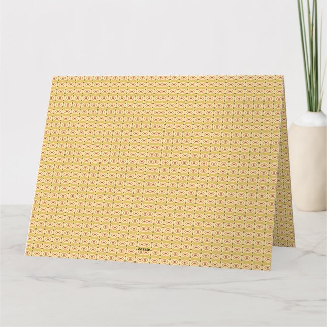 Tarjeta De Agradecimiento un fondo naranja y amarillo con círculos (Reverso)