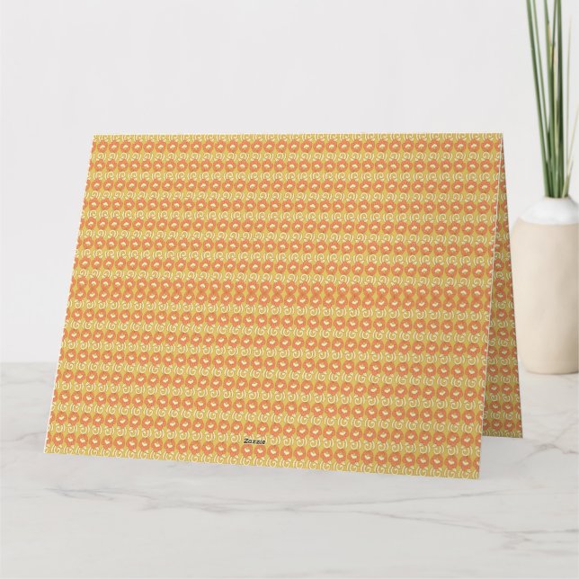 Tarjeta De Agradecimiento un fondo naranja y amarillo con puntos pequeños (Reverso)