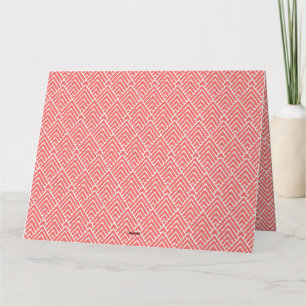 Tarjeta De Agradecimiento un fondo rojo y blanco con un patrón