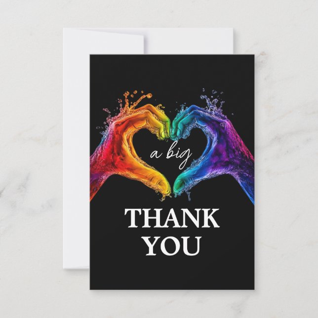 Tarjeta De Agradecimiento 🌈 ❤️ un gran GRACIAS boda del Orgullo (Anverso)