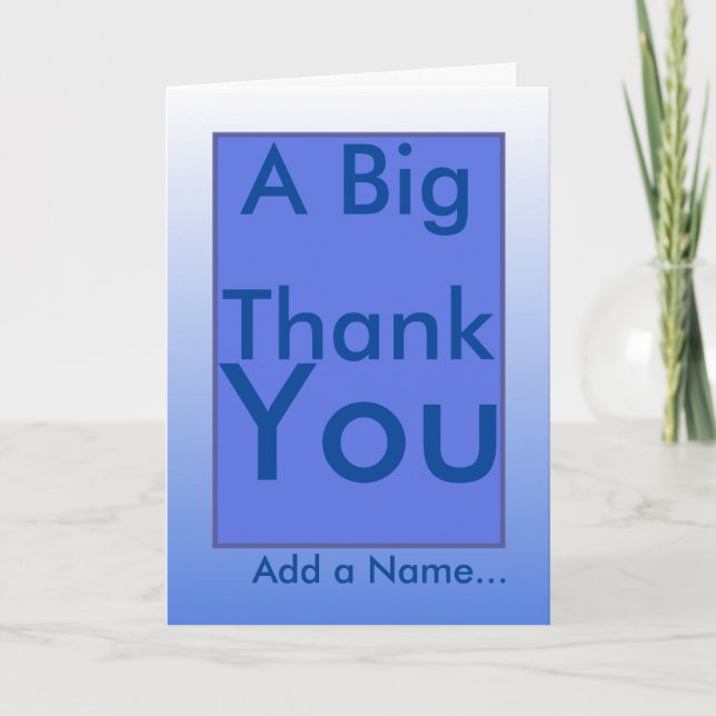 Tarjeta De Agradecimiento Un grande le agradece el mensaje especial (Anverso)