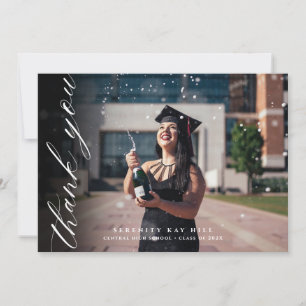 Tarjeta De Agradecimiento Un guión elegante clásico gracias