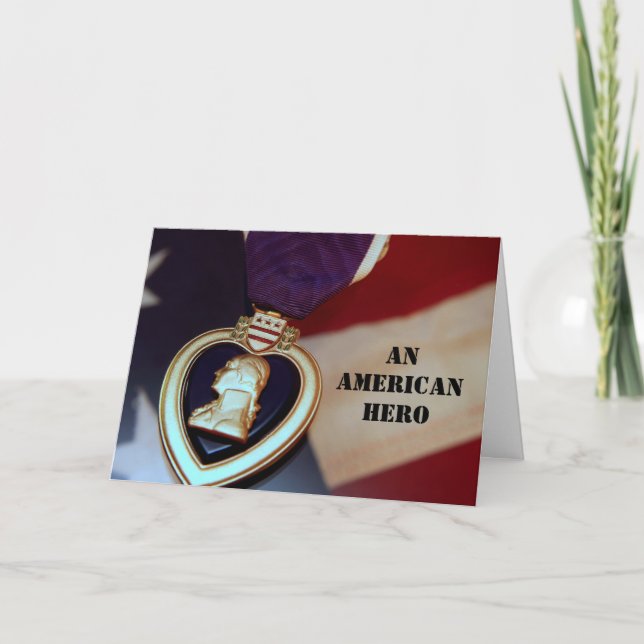 Tarjeta De Agradecimiento Un héroe americano (Anverso)