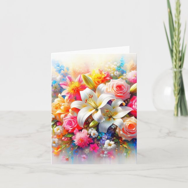 Tarjeta De Agradecimiento Un Jardin d’Amour Éternel , carte pour tous (Anverso)