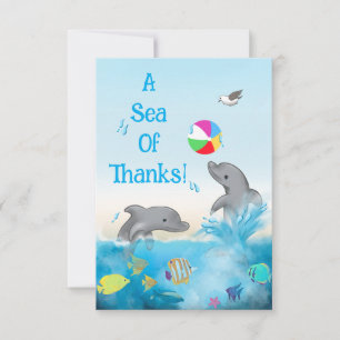 Tarjeta De Agradecimiento Un Mar de Gracias Delfín Océano