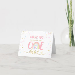 Tarjeta De Agradecimiento Un maravilloso arcoiris chica pastel primer Fiesta