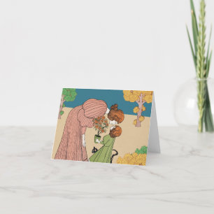Tarjeta De Agradecimiento Un Momento en Flor – Madre e Hija Vintage