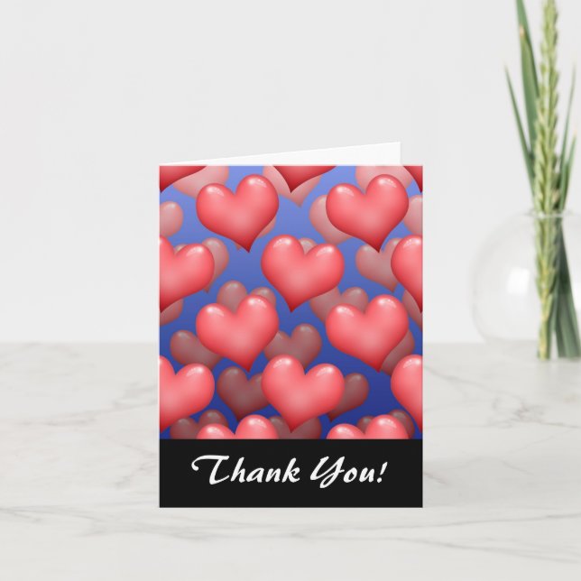 Tarjeta De Agradecimiento Un montón de corazones (Anverso)