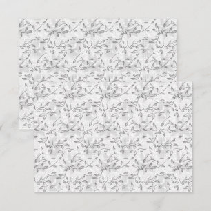 Tarjeta De Agradecimiento Un motivo floral blanco y negro refinado, el resal