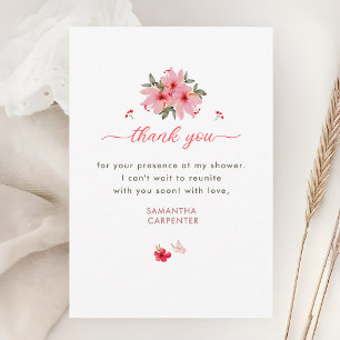Tarjeta De Agradecimiento Un nuevo capítulo comienza libro floral