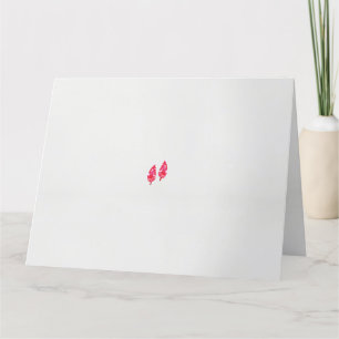 Tarjeta De Agradecimiento un par de hojas rojas sobre un fondo negro