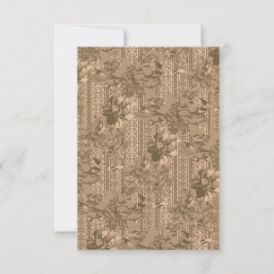 Tarjeta De Agradecimiento Un patrón floral vintage con desi marrón intrincad