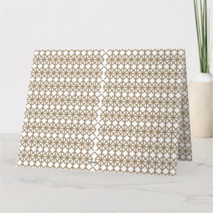 Tarjeta De Agradecimiento un patrón geométrico blanco y dorado