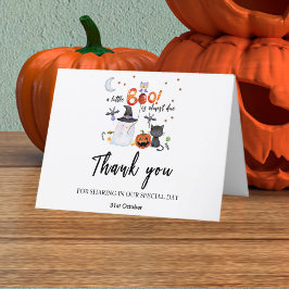 Tarjeta De Agradecimiento Un pequeño Baby Shower de Boo Halloween