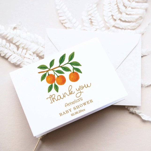 Tarjeta De Agradecimiento Un pequeño Baby Shower de Cutie Clementine (Subido por el creador)