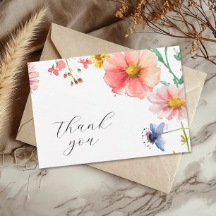 Tarjeta De Agradecimiento Un pequeño Baby Shower de flores silvestres
