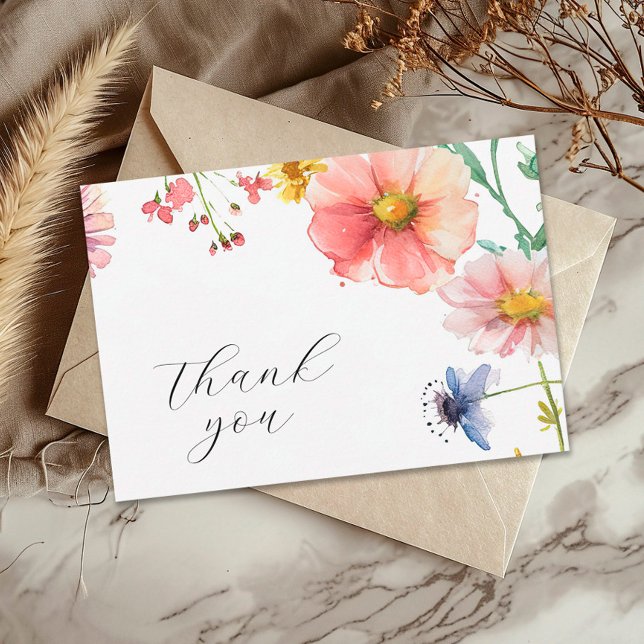 Tarjeta De Agradecimiento Un pequeño Baby Shower de flores silvestres (Subido por el creador)