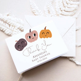 Tarjeta De Agradecimiento Un pequeño Baby Shower moderno de calabaza